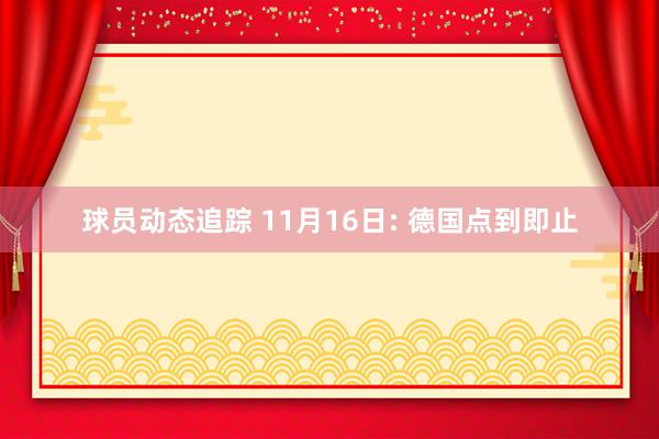 球员动态追踪 11月16日: 德国点到即止